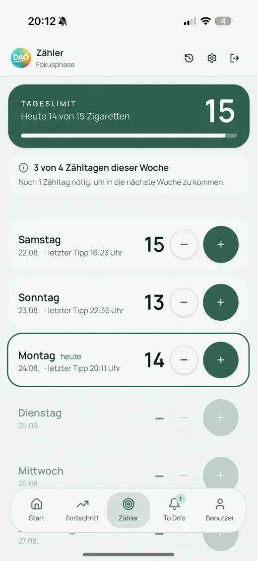 DAO-App: Zähler