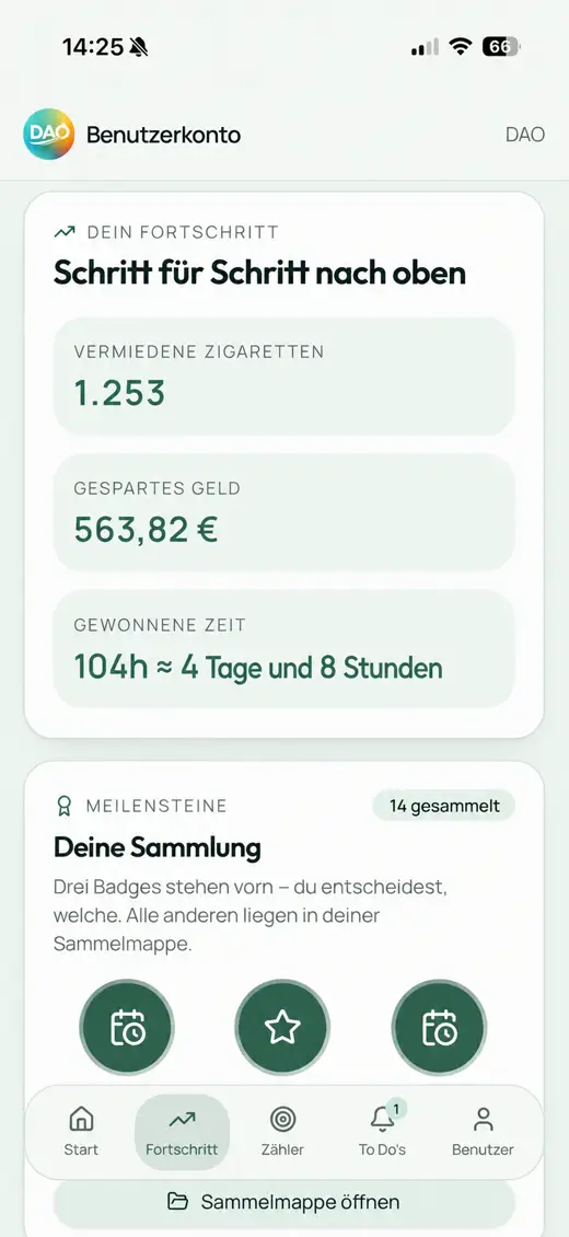 DAO-App: Fortschritt